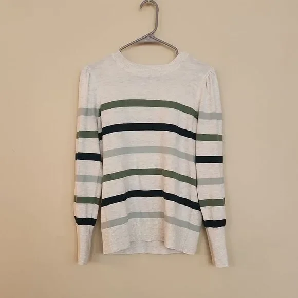 LOFT Striped Knit Sweater Size M - Picture 1 of 5